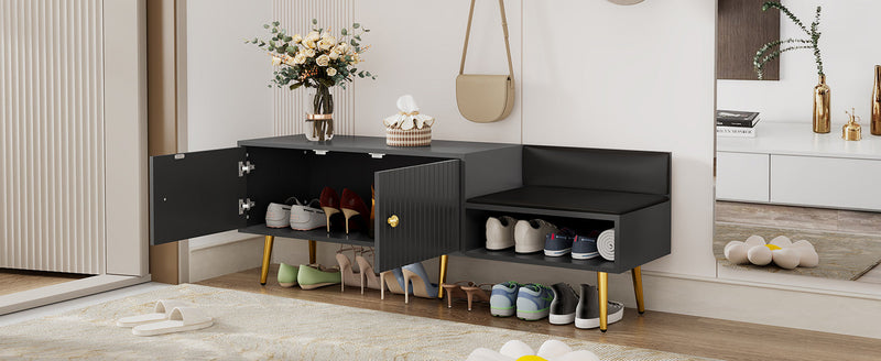 Walker Edison | Modern Entryway Shoe Storage Bench