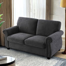 Soft Loveseat, Upholstered 2 Seater Couch, Loose Back Cushions And Turned Legs by HouseOfZazla