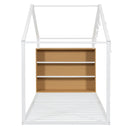 Bed House Frame With Shelves And Lights
