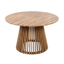 Patio Set Outdoor Acacia Wood Furniture Sets - Braided Dining Chairs and Patio Dining Table