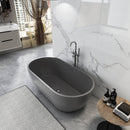 59 Inch Solid Surface Oval Freestanding Bathtub