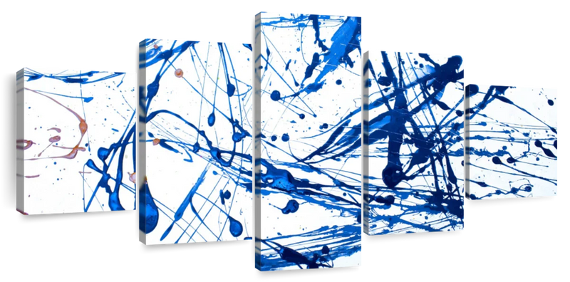 Abstract Navy Drip Wall Art