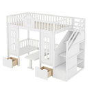 Twin Over Twin Bunk Bed With Changeable Table, Bunk Bed Turn Into Upper Bed And Down Desk by HouseOfZazla