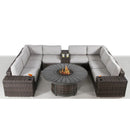 Patio Seating Group With Cushions And Fire Pit - Espresso by HouseOfZazla