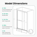 Semi-Frameless Double Sliding Shower Door, Bypass Shower Door, 1 / 4" (6Mm) Thick SGCC Tempered Glass Door by HouseOfZazla