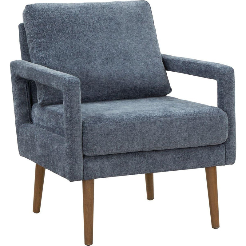 Mid-Century Armchair, Accent Chair with Chenille Armrest & Soft Cushion for Living Room, Bedroom, Home Office, Study, Dark Grayish Blue