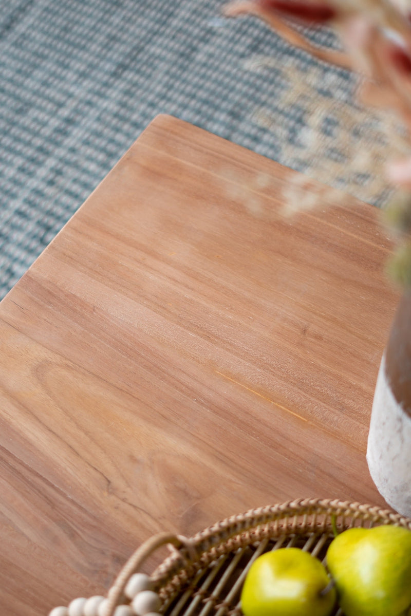 Walker Edison | Rattan Teak Coffee Table