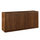 Fluted Sideboard Cabinet with 4-6 Doors and Wood-Grain Top