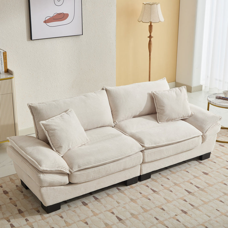 Walker Edison | Corduroy Cloud Loveseat Couch