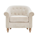 Fayette - Tufted Accent Arm Chair - Cream by HouseOfZazla
