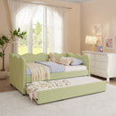 Gingham Daybed With USB Charging Port, Wave-Shaped Design