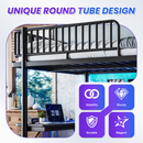 Queen Loft Bed with L-Shaped Desk