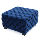 Modern Glam Ottoman With Upholstery And Button Tufted Design