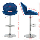 Bar Stools Set of 2 - Adjustable Barstools with Back and Footrest