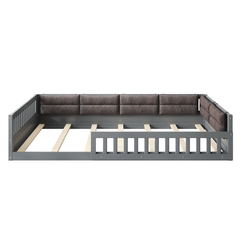 Upholstered Platform Bed With Guardrail And Pillow, photo 14 of 22