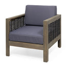 Outdoor Acacia Wood Club Chair With Wicker Accents by HouseOfZazla