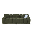 87.4 length, 35.83" deepth, human body structure for USA people, marshmallow sofa,boucle sofa, 3 seater, OLIVE GREEN BOUCLE