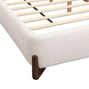 Queen Size Elegant Terry Upholstered Bed - White by HouseOfZazla
