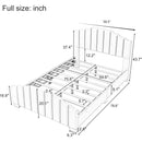 3 Pieces Bedroom Sets Full Size Velvet Upholstered Platform Bed Vertical Channel Tufted Headboard and Two Three-drawer Nightstands,Pink