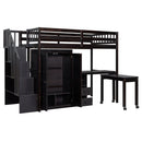 Loft Bed With Stairs, Bookshelf, Drawers, Desk & Wardrobe, Space Saving Multifunctional Furniture by HouseOfZazla