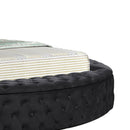 Hazel - Queen Size Tufted Storage Bed & Bluetooth Speakers, USB Port - Black