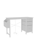 Office Desk With Power Outlet, 3 Drawers And Side Pocket For Office - White by HouseOfZazla