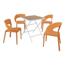 4 Piece Set Of Modern Designed Single Chairs With Folding Square Table by HouseOfZazla