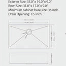 Undermount Kitchen Sink 16 Gauge Single Bowl Stainless Steel