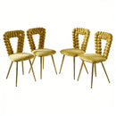 Modern Chair With Iron Tube Legs, Soft Cushions And Comfortable Backrest, Suitable For Dining Room, Living Room, Cafe, Hairball Back by Unique Piece Furniture