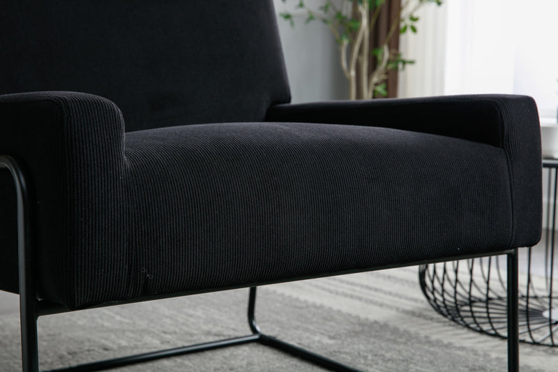 Accent Chair - Modern Industrial Slant Armchair with Metal Frame - Premium High Density Soft Single chair for Living Room Bedroom