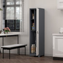 Broom Storage Cabinet Narrow Slim With Hooks And Shelves, Heavy-Duty by HouseOfZazla