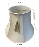 16"W x 12"H Shantung Lamp Shade Tassel Eggshell