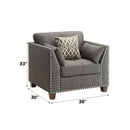 Laurissa - Chair With 3 Pillows - Light Charcoal