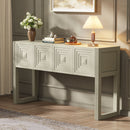 Geometric Carved Console Table With 3 Soft Close Drawers by HouseOfZazla