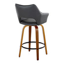 Mustang - Contemporary Fixed Height Counter Stool With Swivel With Round Footrest (Set of 2)