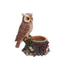 Sitting Owl with Tree Trunk Garden Planter by HouseOfZazla