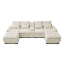 Contemporary U Shaped Sofa With Console And Cupholders by HouseOfZazla