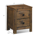 Wood 2 Storage Sliding Drawers End Nightstand-Oak by LJGDeals