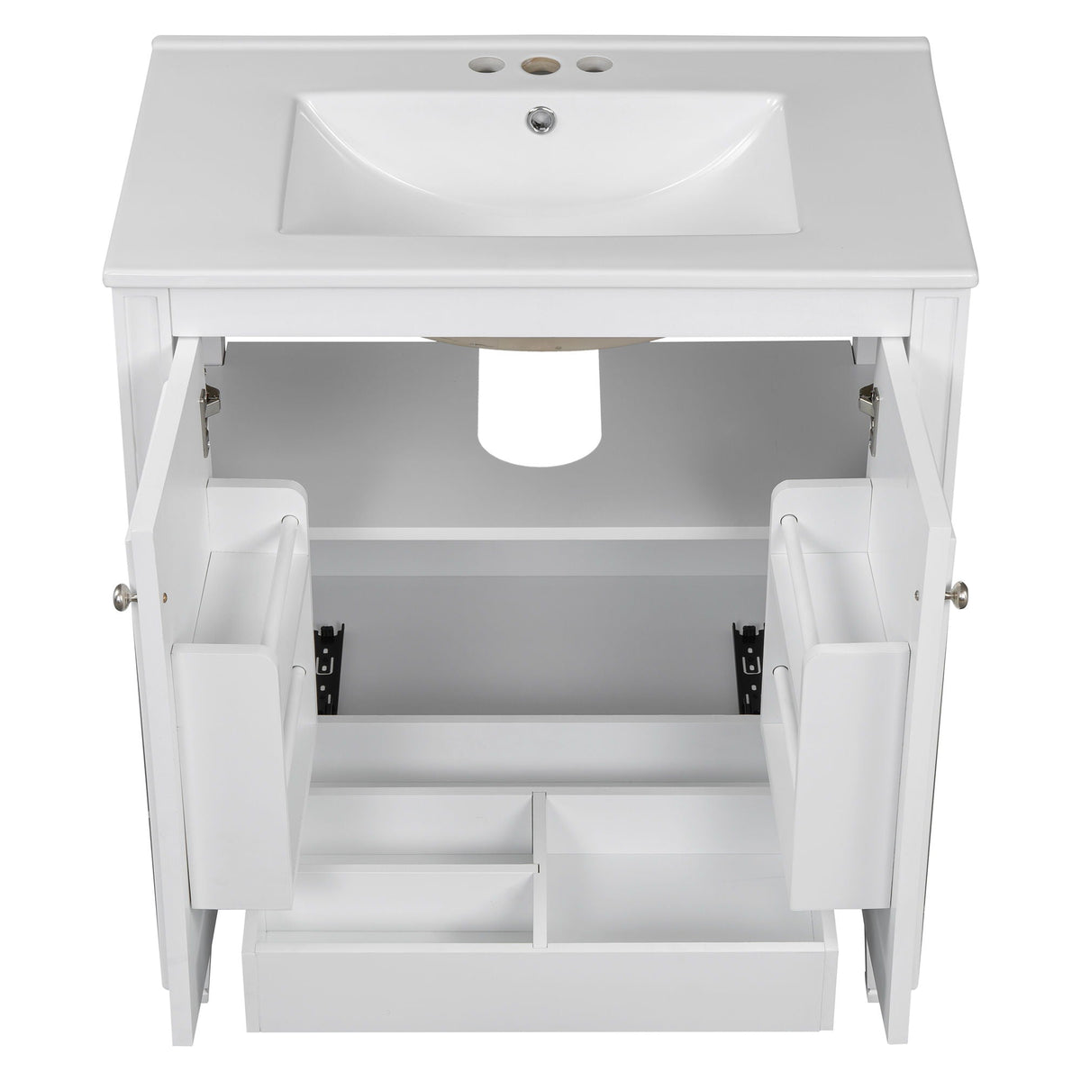 Double Sink Bathroom Vanity Set with Wall Mount Mirror Cabinet, photo 40 of 40