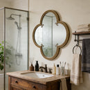 Quatrefoil Mirror with Large Beaded Metal Frame