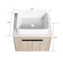 24" Modern Design Float Bathroom Vanity With Ceramic Basin Set, Wall Mounted White Oak Vanity With Soft Close Door, KD-PackingD-Packing Pieces