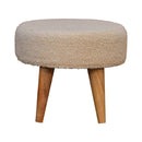 Petite Footstool - Cream / Brown by Unique Piece Furniture