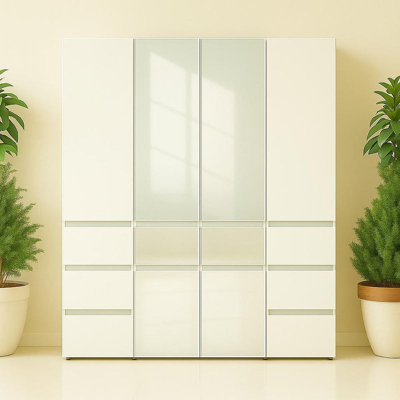 Elise - Slim Modular Closet Cabinet With Mirror - White, photo 12 of 17