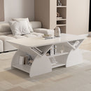 Geometric Engineered Coffee Table with Rounded Corners and Open Shelves by HouseOfZazla