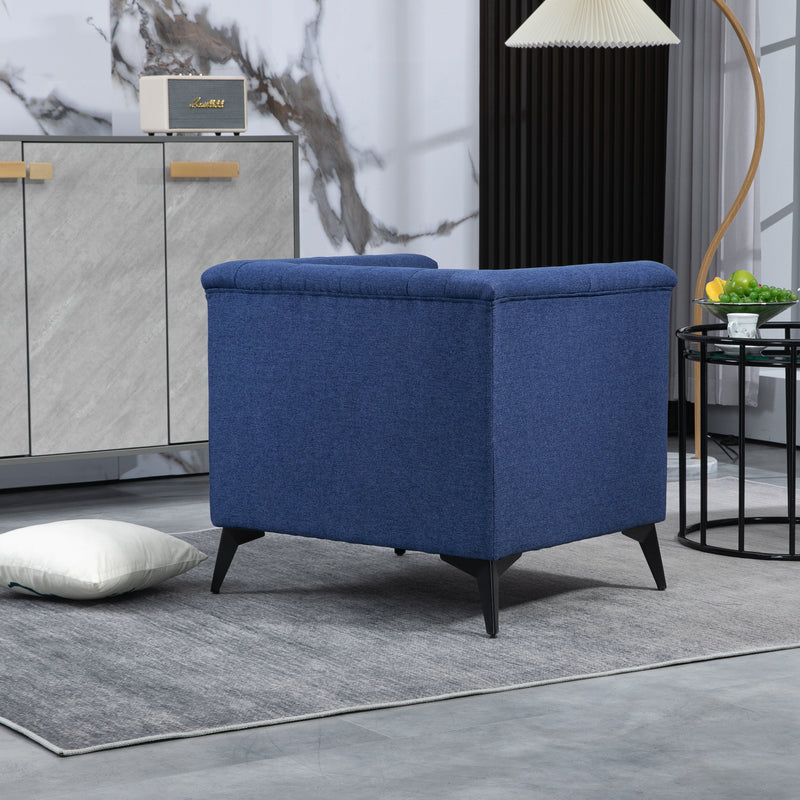 Accent Chair Living Room Chairs Single Sofa Chair,Arm Chairs with Linen Fabric, Mid Century Accent Arm Chairs Comfy Reading Lounge Club Armchair for Bedroom Office Study