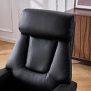 Upholstered Heated Massage 360° Swivel Accent Chair With Ottoman by HouseOfZazla