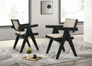 Jasper - Dining Arm Chairs With Upholstered Seat (Set of 2) - Ebony Black / Beige by Unique Piece Furniture