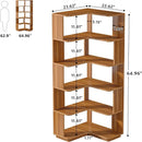 6 Tier Corner Bookshelf, L-Shaped Freestanding Shelf With Anti Drop Panels by HouseOfZazla