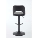 Bar Stools Set of 2 Modern Black PU Counter Height Barstool, High Padded Swivel Adjustable Barstools with Back for Bar Counter and Kitchen Island