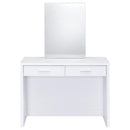 Bunbury Makeup Vanity Table Set Storage Mirror and Stool White